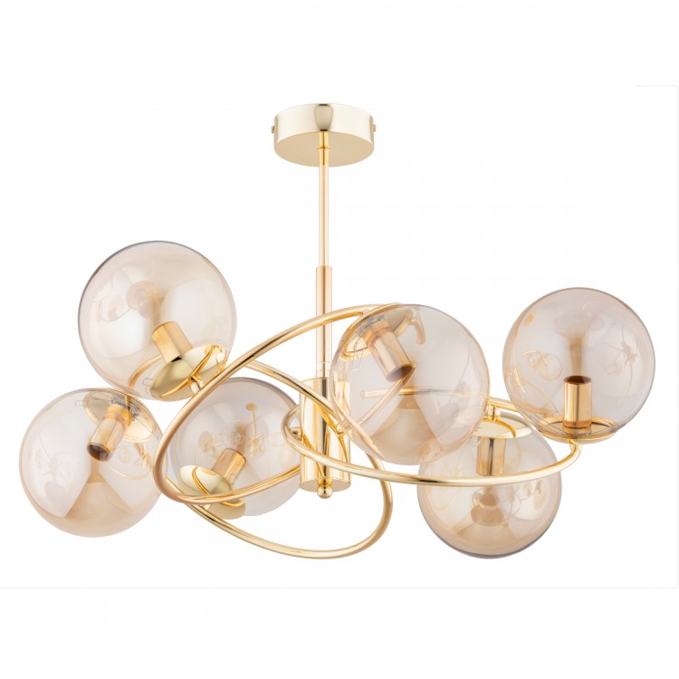 WIROMAT ZŁOTA 6xE14 Alfa Lampa Sufitowa 63219