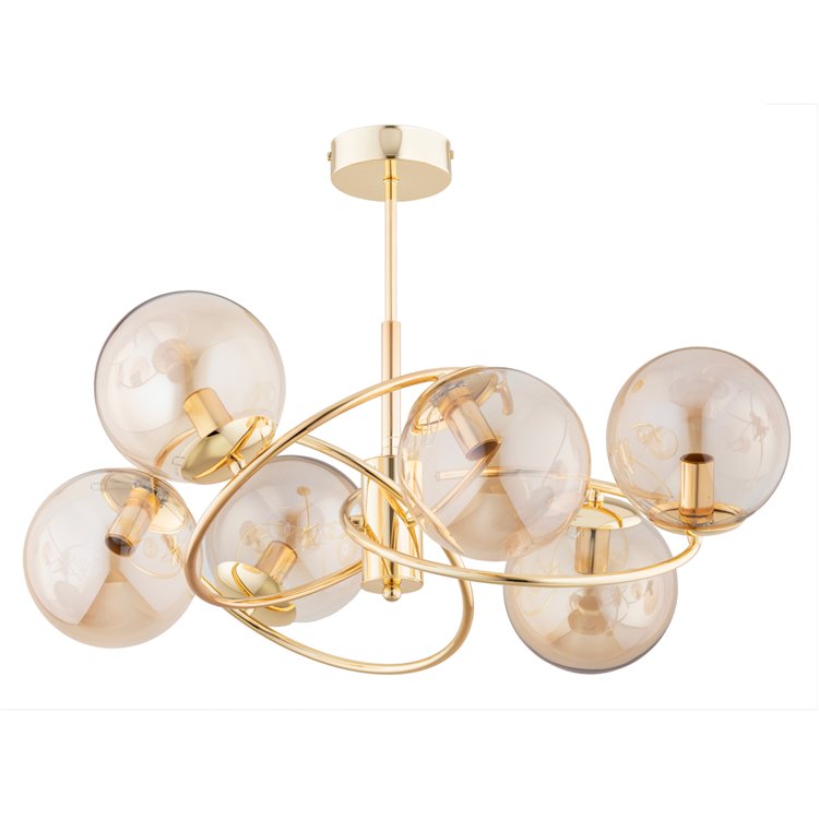 WIROMAT ZŁOTA 6xE14 Alfa Lampa Sufitowa
