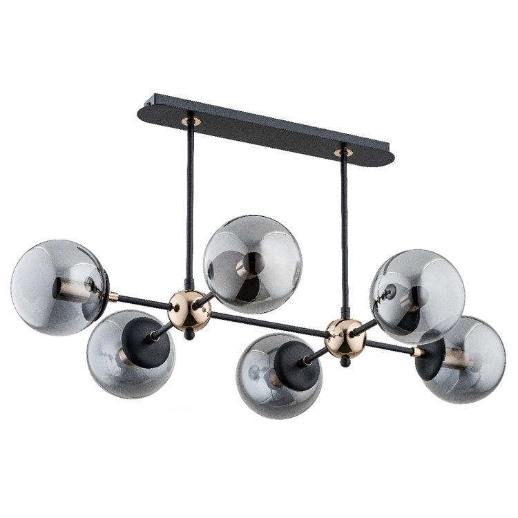 DENAR CZARNA 6xE14 Alfa Lampa Sufitowa