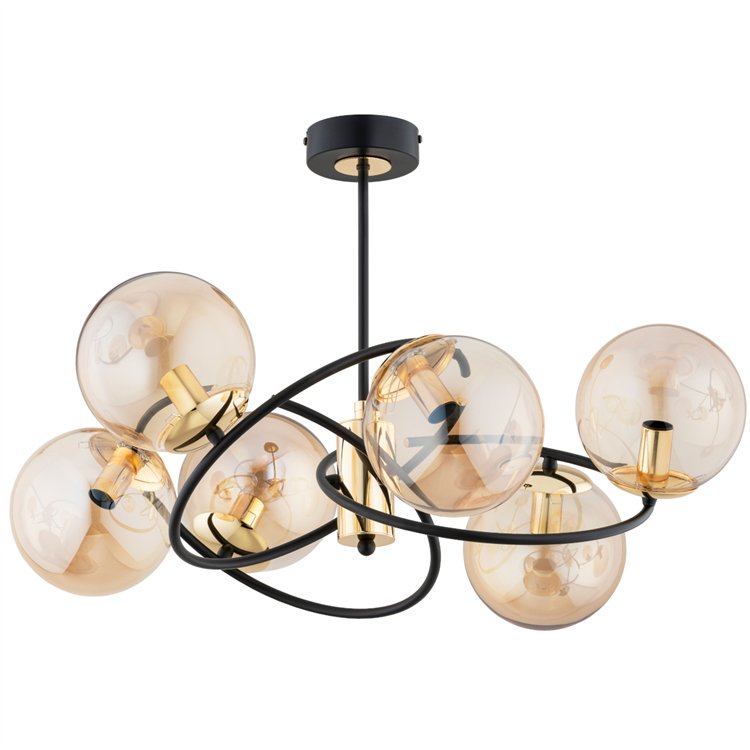 WIROMAT ZŁOTA 6xE14 Alfa Lampa Sufitowa