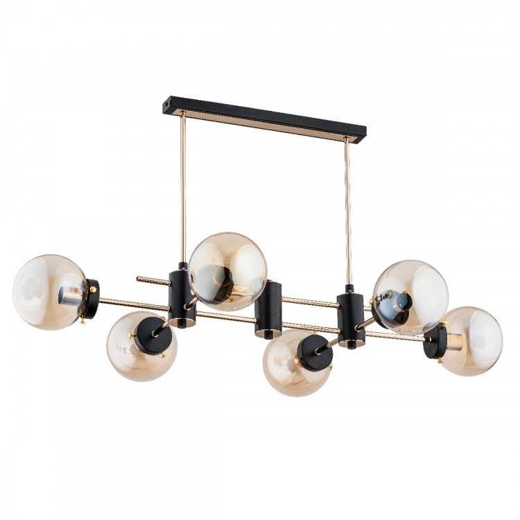 LINIO SOLA CZARNO-ZŁOTA 6xE14 Alfa Lampa Sufitowa 27496