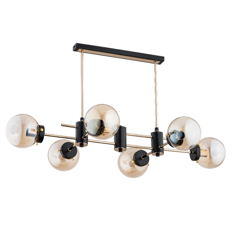 LINIO SOLA CZARNO-ZŁOTA 6xE14 Alfa Lampa Sufitowa LINIO SOLA CZARNO-ZŁOTA 6xE14 Alfa Lampa Sufitowa