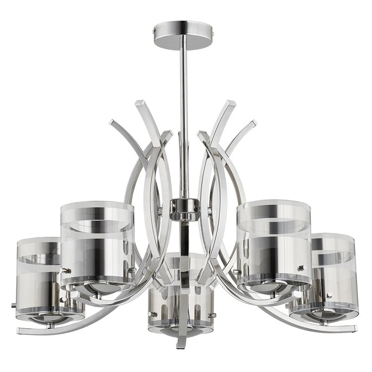 INDIRA CHROM 5xE27 Alfa Lampa Sufitowa