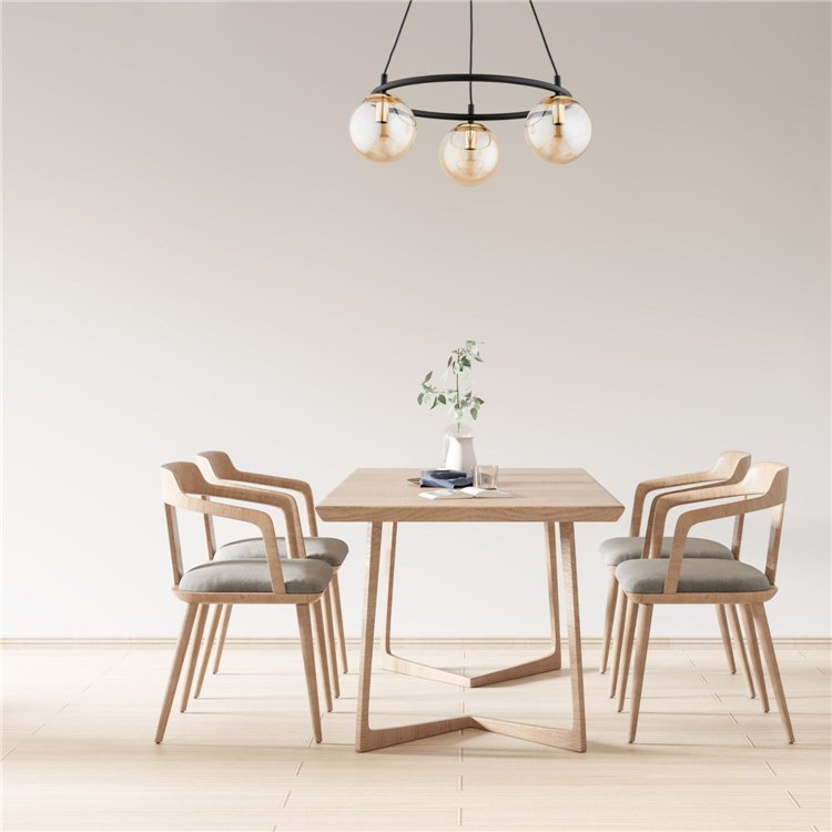 RINGO S3 CZARNA & ZŁOTA 3xE14 Alfa Lampa Wisząca 62427
