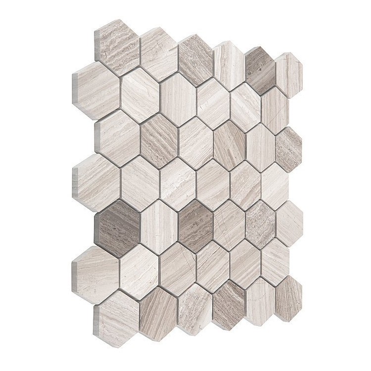 Woodstone Grey Hexagon 48 DUNIN mozaika kamienna