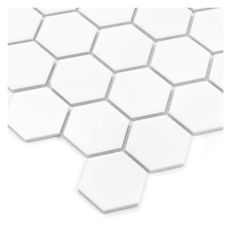 Hexagon White 51 matt Mozaika gresowa DUNIN