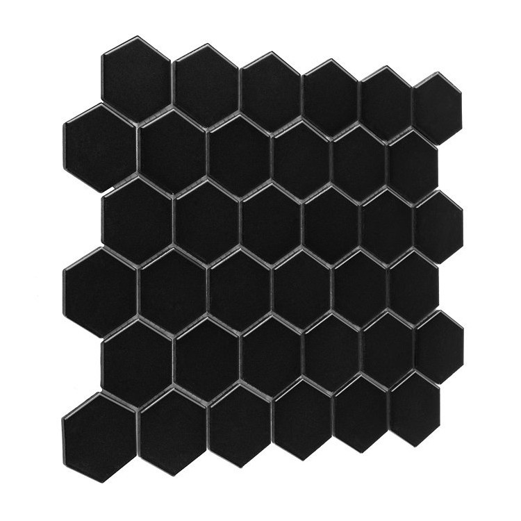 Hexagon Black 51 matt Mozaika gresowa DUNIN