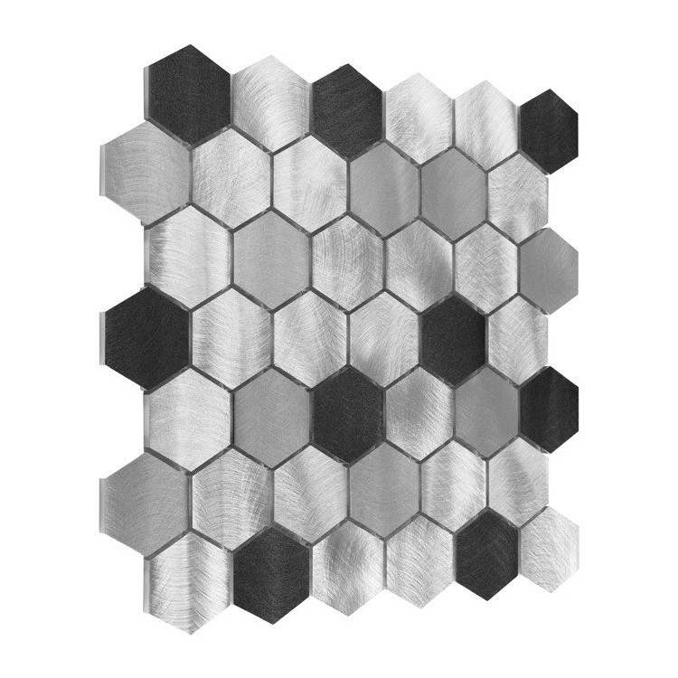Allumi Grey Hexagon Mix 48 DUNIN mozaika metalowa