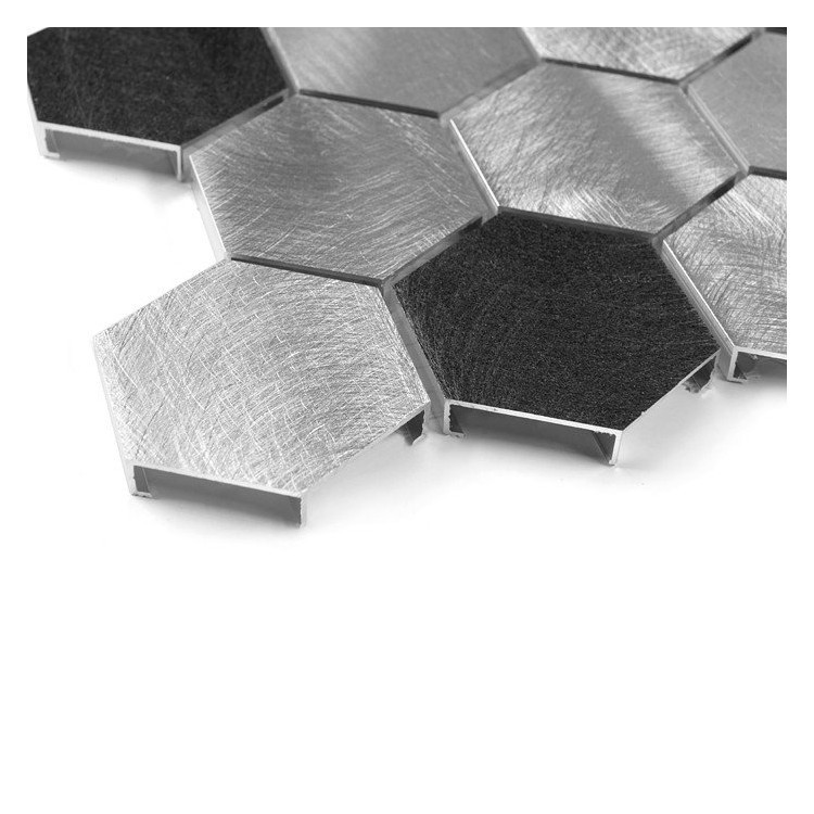 Allumi Grey Hexagon mix 48 Mozaika metalowa DUNIN