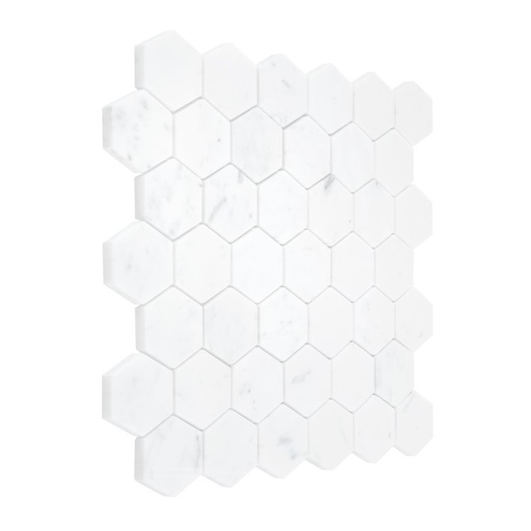 Carrara White Hexagon 48 mozaika kamienna DUNIN