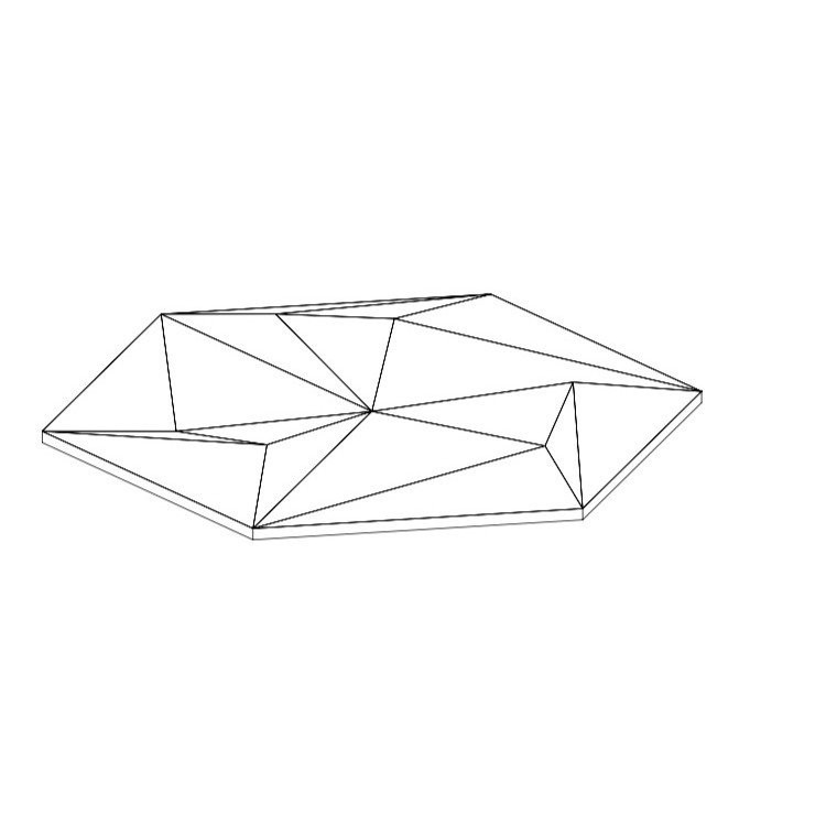 HILLS Panel ścienny Hexagonalny 3D DUNES