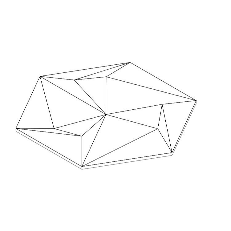 HILLS Panel ścienny Hexagonalny 3D DUNES