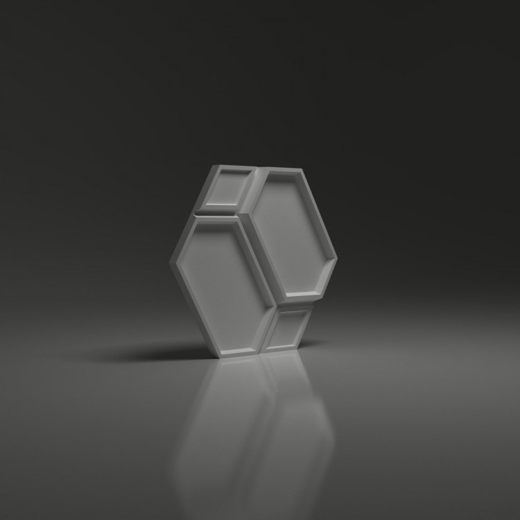 Double Hexagon DUNES panel ścienny 3D
