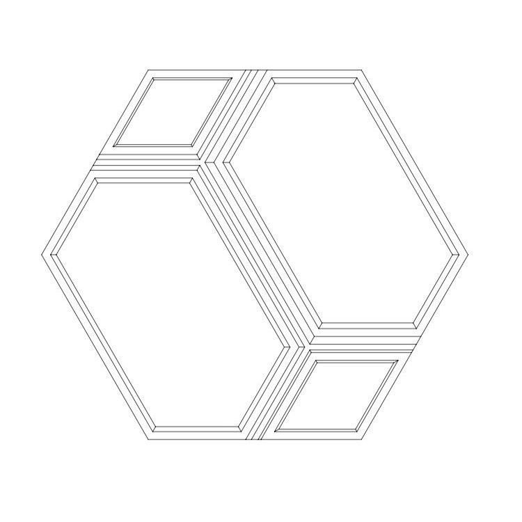 DOUBLE Panel ścienny Hexagonalny 3D DUNES