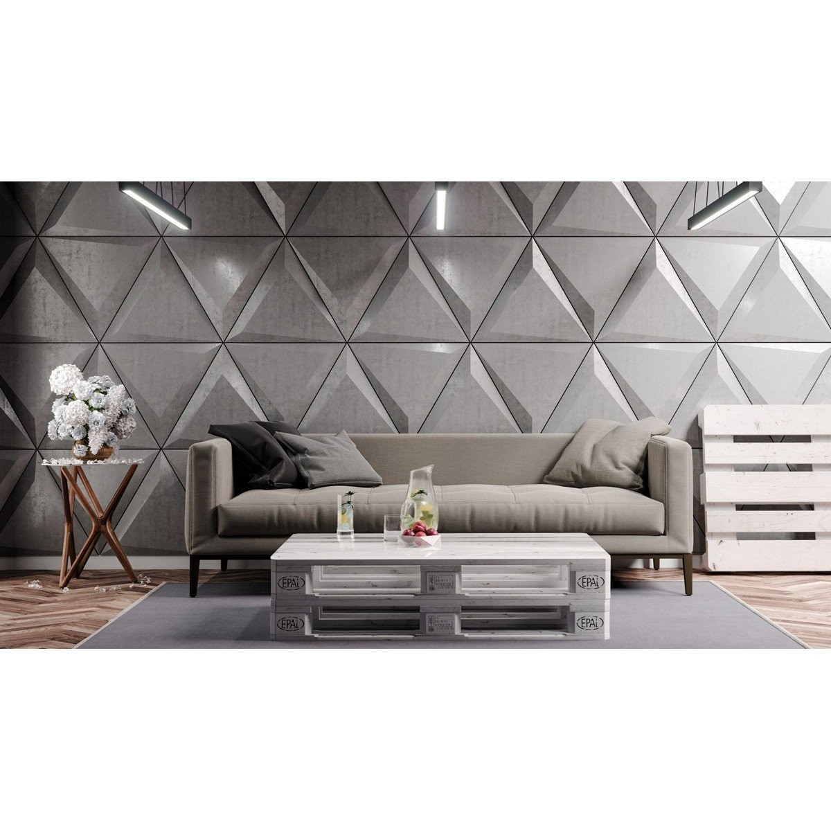 PB 36 TRIANGLE 60x60x3cm - Betonowy panel dekoracyjny 3D VHCT PB 36 TRIANGLE 60x60x3cm - Betonowy panel dekoracyjny 3D VHCT