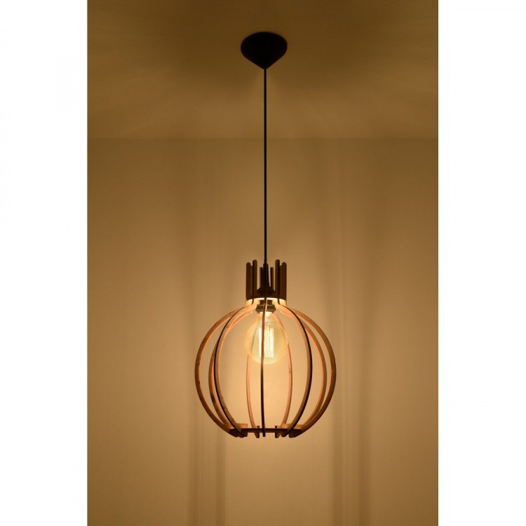 Arancia Sollux Lighting Lampa wisząca Naturalne Drewno