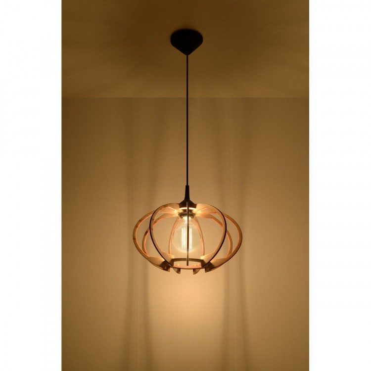 Mandelino Sollux Lighting Lampa wisząca Naturalne Drewno