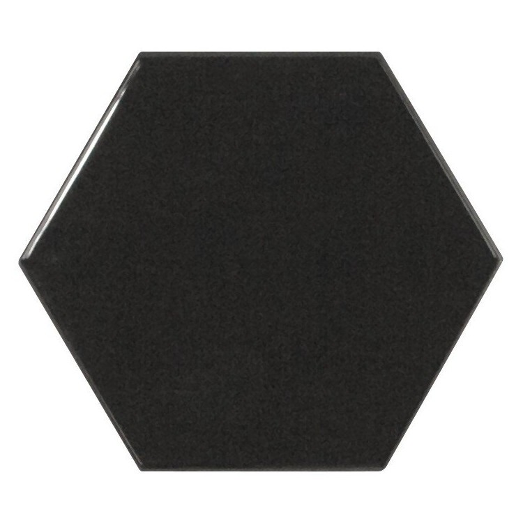 SCALE Hexagon Black 12,4x10,7 cm EQUIPE płytka ceramiczna