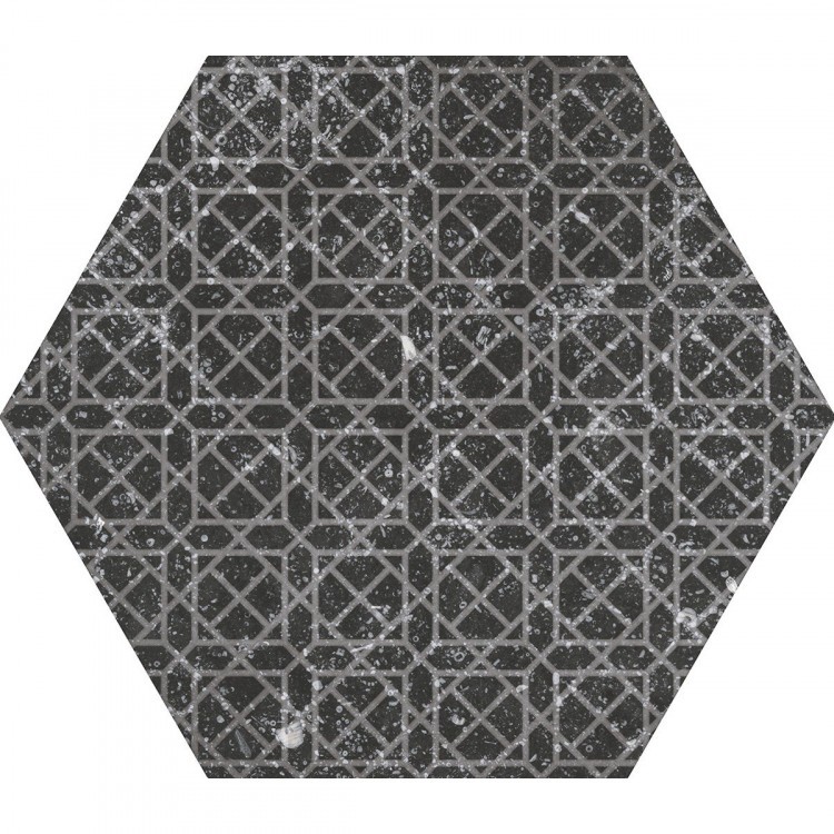CORALSTONE Hexagon Melange Black 29,2x25,4 cm Płytka gresowa EQUIPE