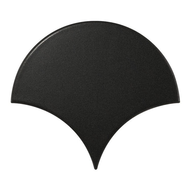 SCALE Fan Black Matt 10,6x12 cm EQUIPE płytka ceramiczna