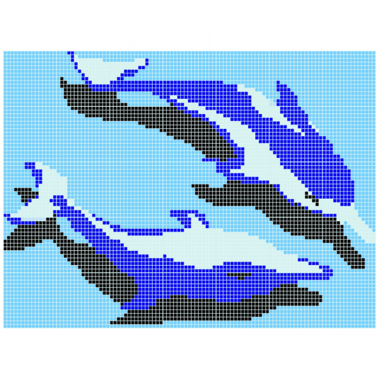Q Dolphins DUNIN mozaika szklana