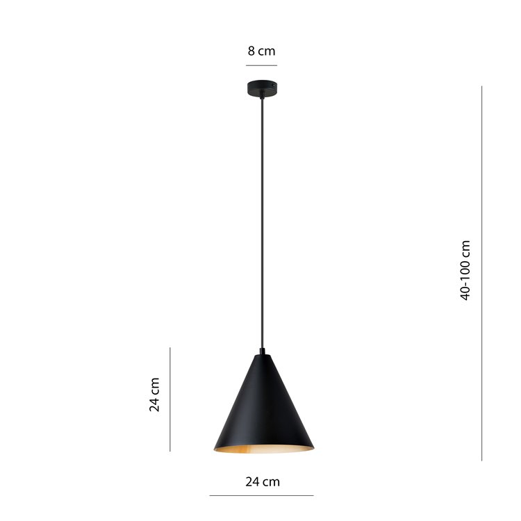 REBEL 1 BLACK/GOLD EMIBIG Lampa wisząca