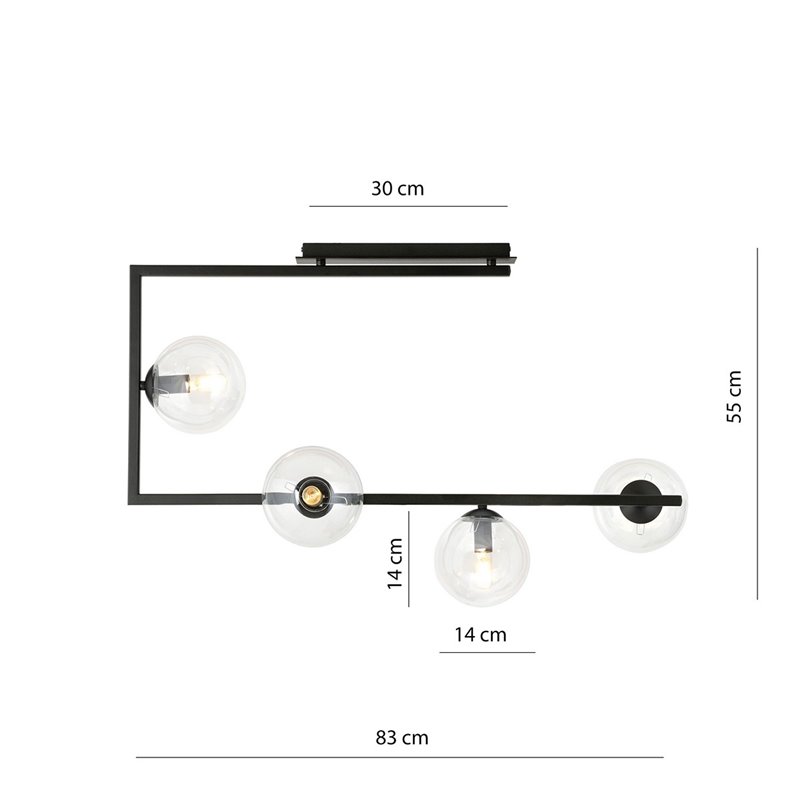 SOMA 4 BL TRANSPARENT EMIBIG Lampa sufitowa SOMA 4 BL TRANSPARENT EMIBIG Lampa sufitowa