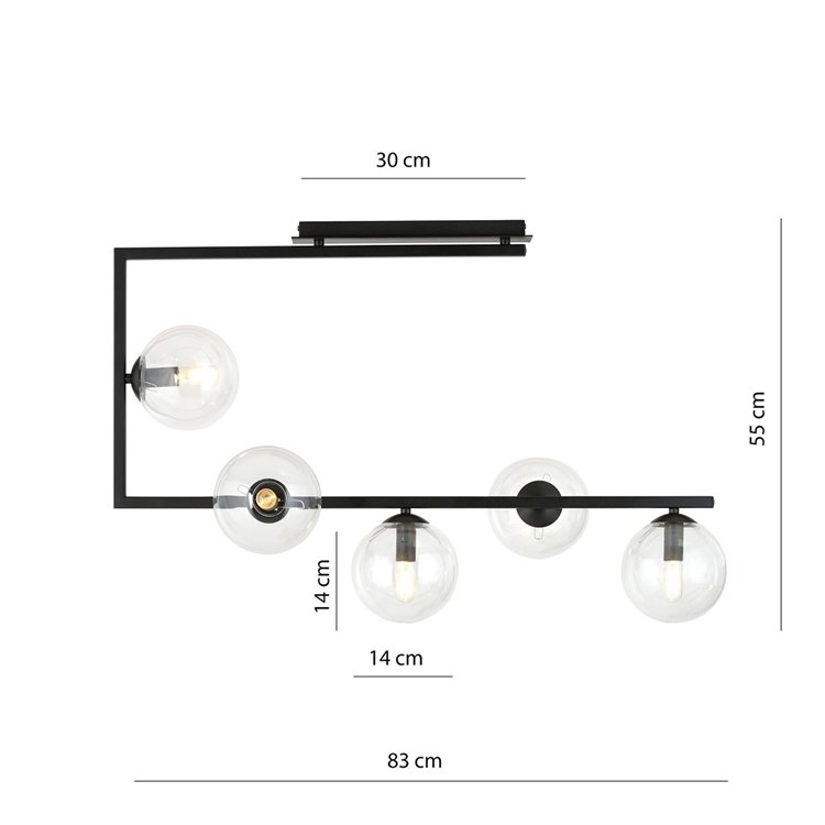 SOMA 5 BL TRANSPARENT EMIBIG Lampa sufitowa