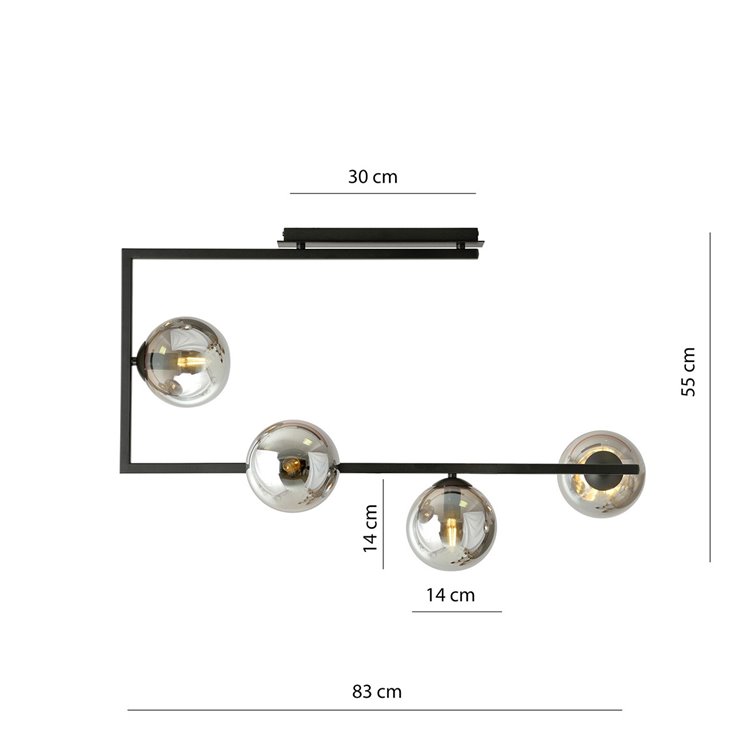 SOMA 4 BL GRAFIT EMIBIG Lampa sufitowa