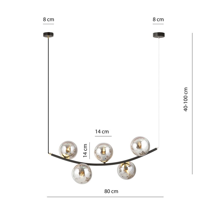 RITZ 5 BL GRAFIT EMIBIG Lampa wisząca RITZ 5 BL GRAFIT EMIBIG Lampa wisząca
