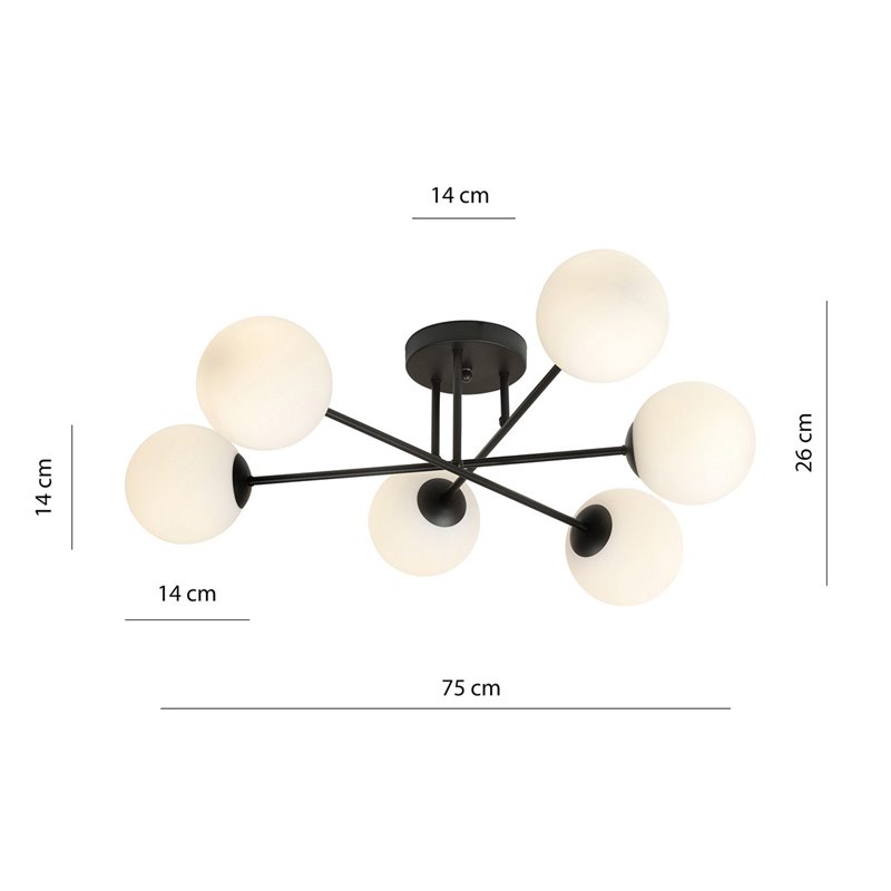 ROMA 6 BL OPAL EMIBIG Lampa sufitowa ROMA 6 BL OPAL EMIBIG Lampa sufitowa