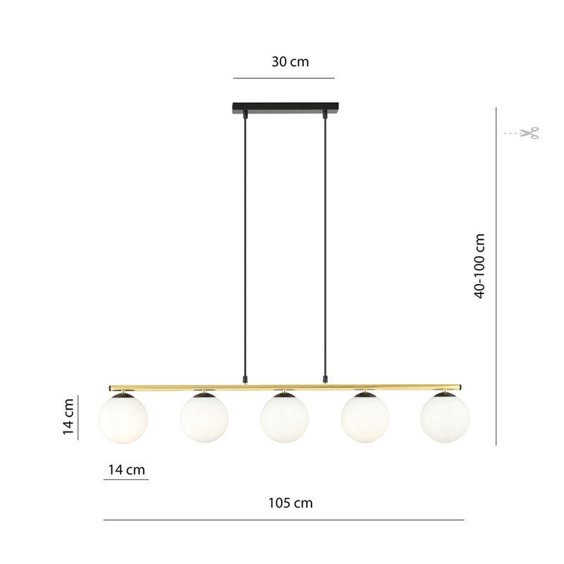 ALLORA 5 BL OPAL EMIBIG Lampa wisząca ALLORA 5 BL OPAL EMIBIG Lampa wisząca