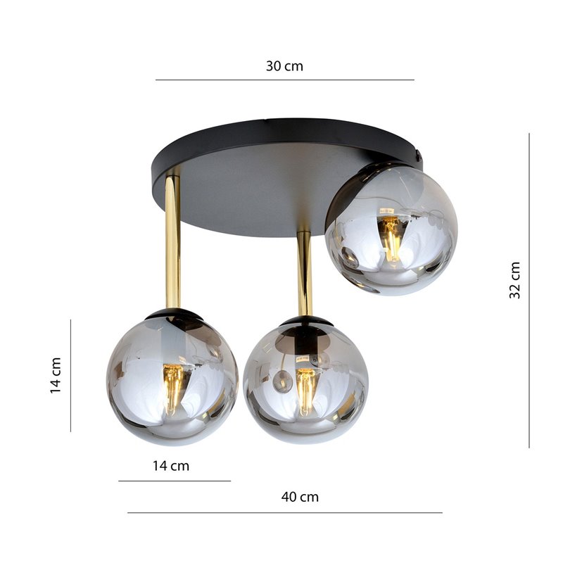 DOLCE 3 BL GRAFIT EMIBIG Lampa sufitowa DOLCE 3 BL GRAFIT EMIBIG Lampa sufitowa