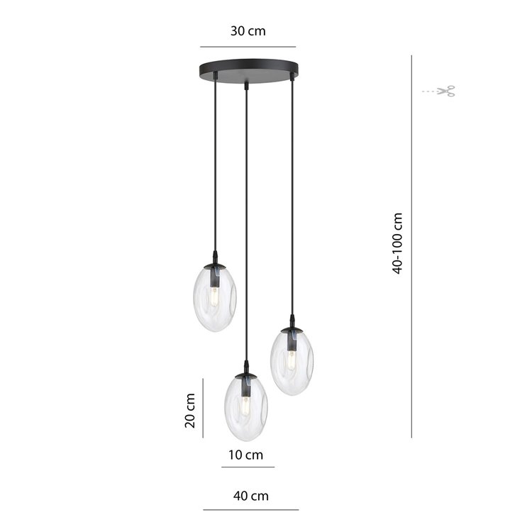 ASTRAL 3 BL PREMIUM TRANSPARENT EMIBIG Lampa wisząca