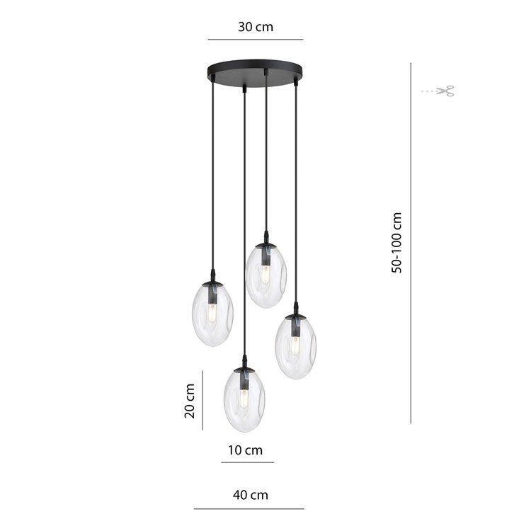 ASTRAL 4 BL PREMIUM TRANSPARENT EMIBIG Lampa wisząca