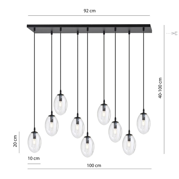 ASTRAL 9 BL TRANSPARENT EMIBIG Lampa wisząca