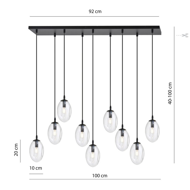 ASTRAL 9 BL TRANSPARENT EMIBIG Lampa wisząca ASTRAL 9 BL TRANSPARENT EMIBIG Lampa wisząca