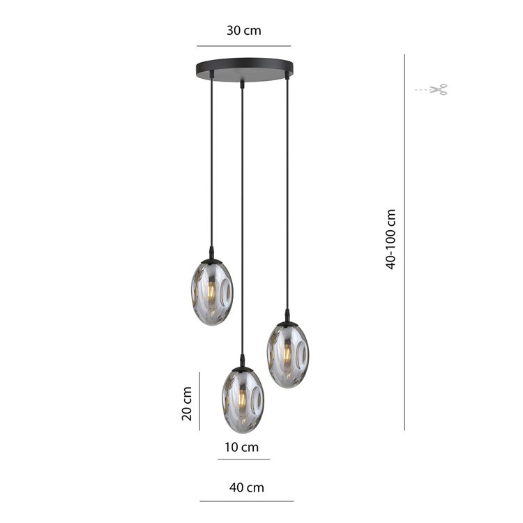 ASTRAL 3 BL PREMIUM GRAFIT EMIBIG Lampa wisząca