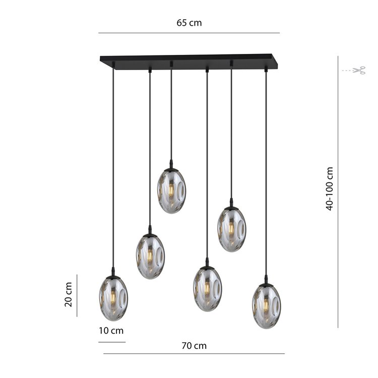 ASTRAL 6 BL GRAFIT EMIBIG Lampa wisząca