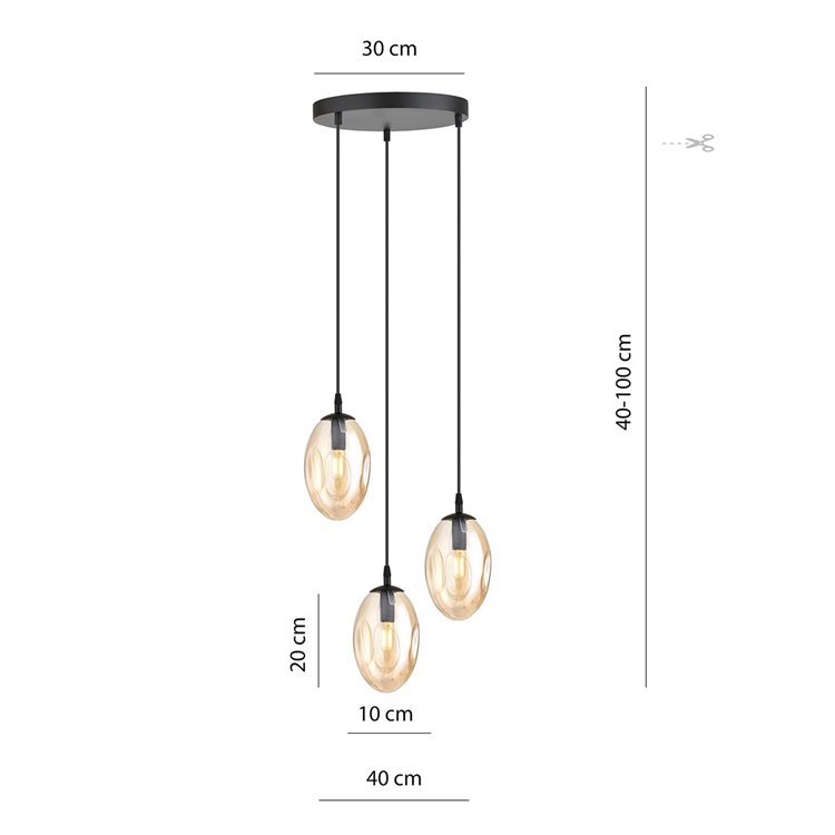 ASTRAL 3 BL PREMIUM MIODOWY EMIBIG Lampa wisząca