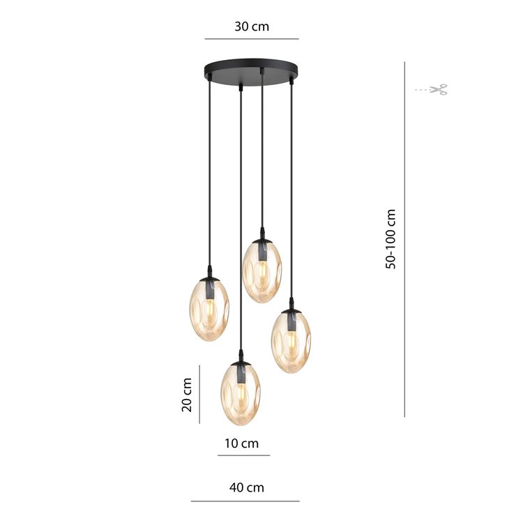 ASTRAL 4 BL PREMIUM MIODOWY EMIBIG Lampa wisząca