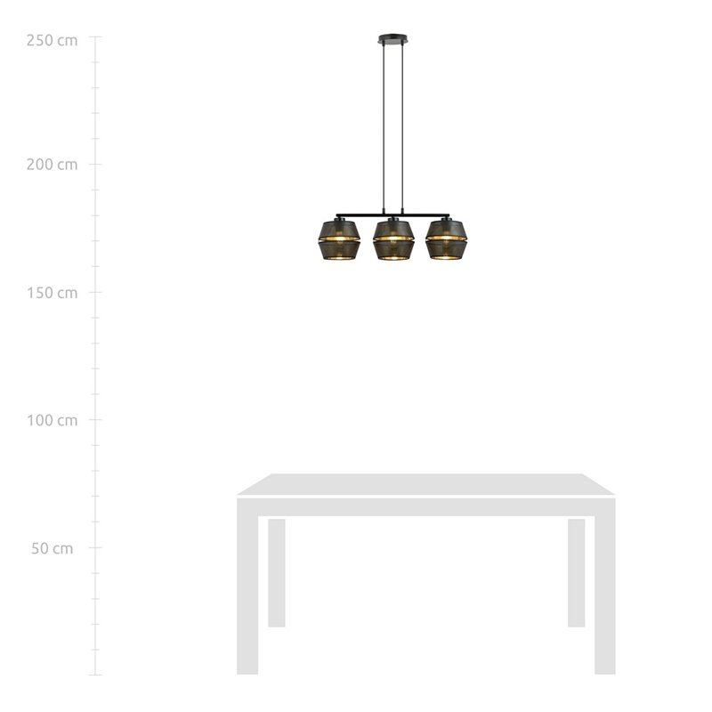 MALIA 3 BLACK/GOLD EMIBIG Lampa wisząca MALIA 3 BLACK/GOLD EMIBIG Lampa wisząca