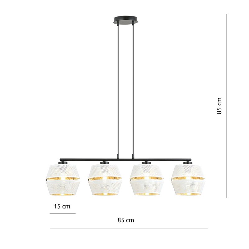 MALIA 4 WHITE/GOLD EMIBIG Lampa wisząca MALIA 4 WHITE/GOLD EMIBIG Lampa wisząca