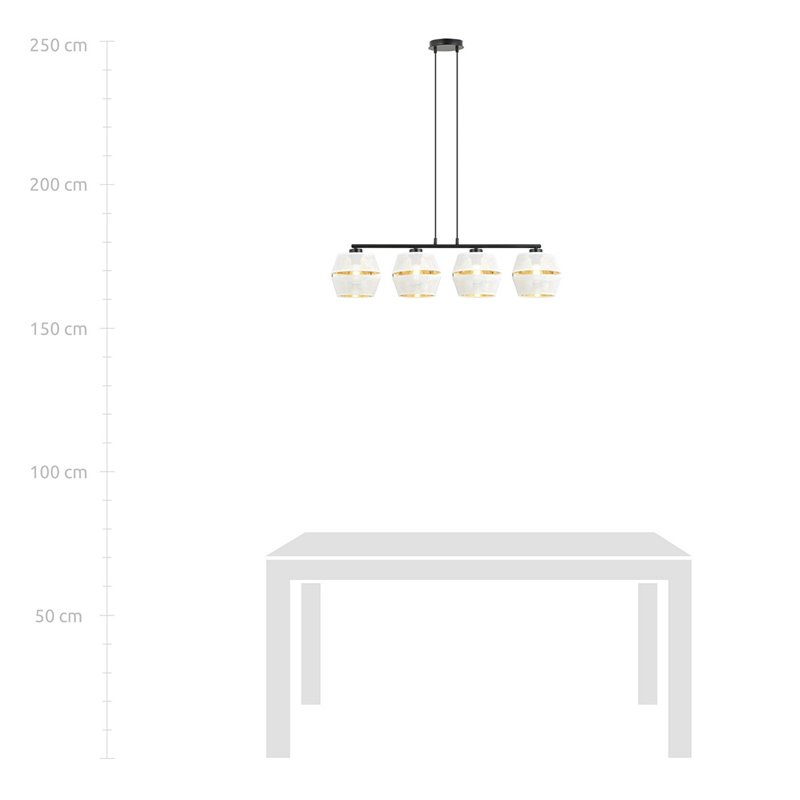 MALIA 4 WHITE/GOLD EMIBIG Lampa wisząca MALIA 4 WHITE/GOLD EMIBIG Lampa wisząca