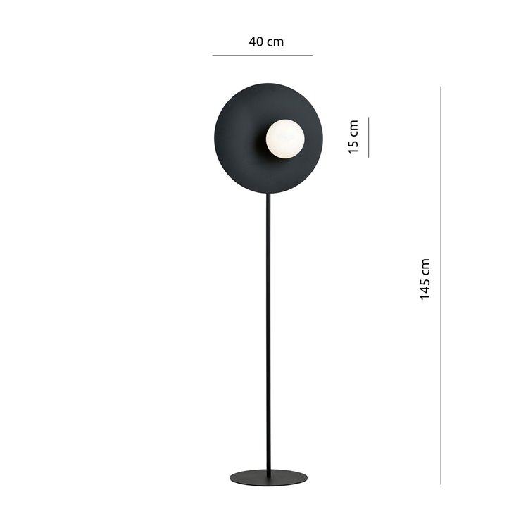 OSLO LP BLACK/OPAL EMIBIG Lampa podłogowa