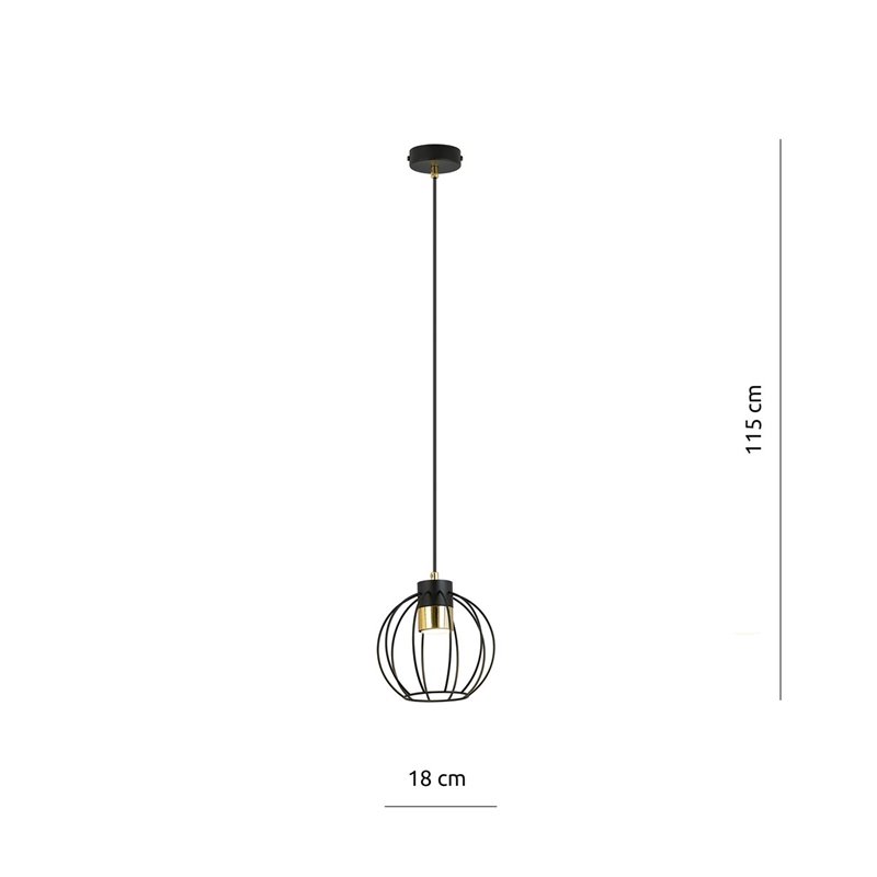 AJAX 1 BLACK/GOLD EMIBIG Lampa wisząca AJAX 1 BLACK/GOLD EMIBIG Lampa wisząca