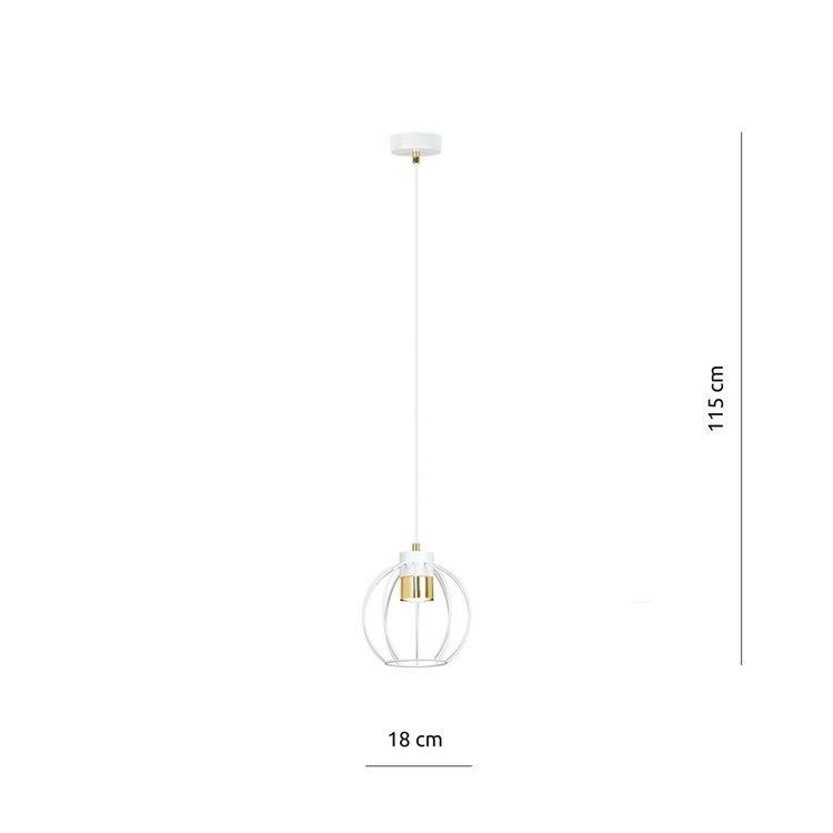 AJAX 1 WHITE/GOLD EMIBIG Lampa wisząca