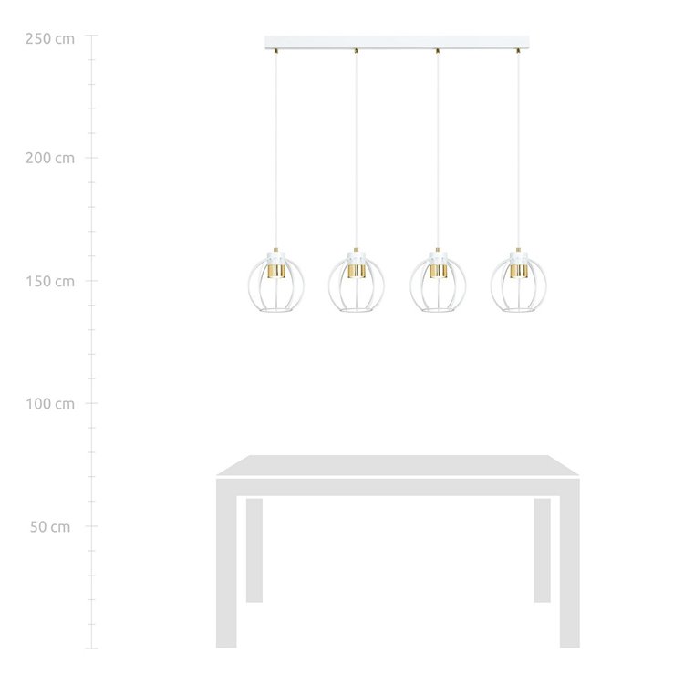 AJAX 4 WHITE/GOLD EMIBIG Lampa wisząca