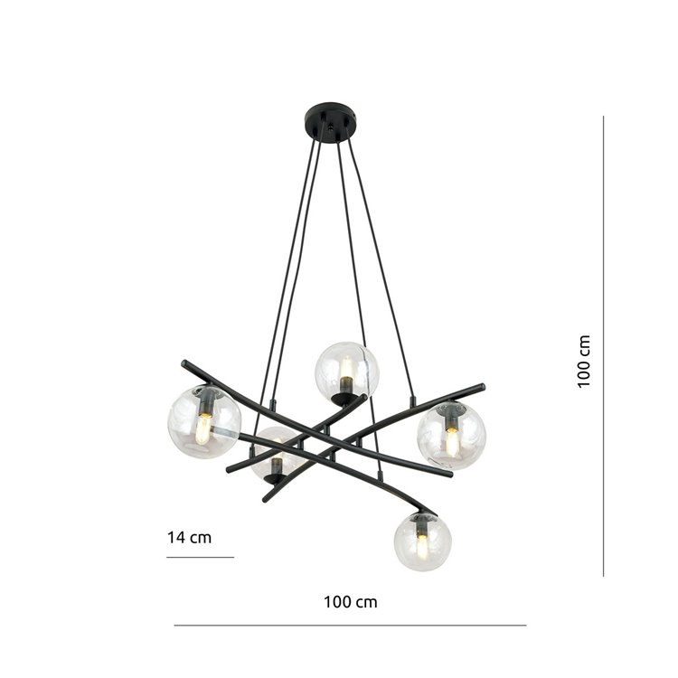 ESSA 5 TRANSPARENT EMIBIG Lampa wisząca