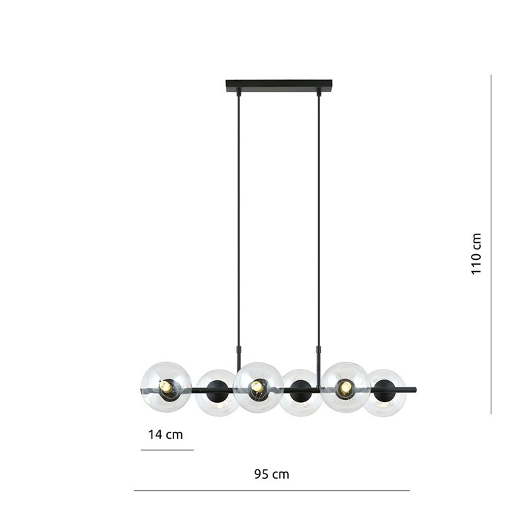 RORY 6 TRANSPARENT EMIBIG Lampa wisząca